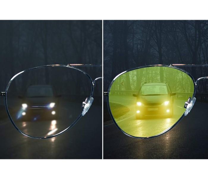 Night View Aviator Style Yellow Polycarbonate Glare Reduction Glasses - Zoom Image 2