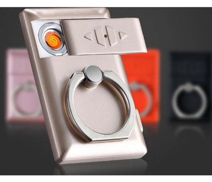 Mobile Ring Holder With USB Charging Electronic Lighter Multicolor - Zoom Image 9