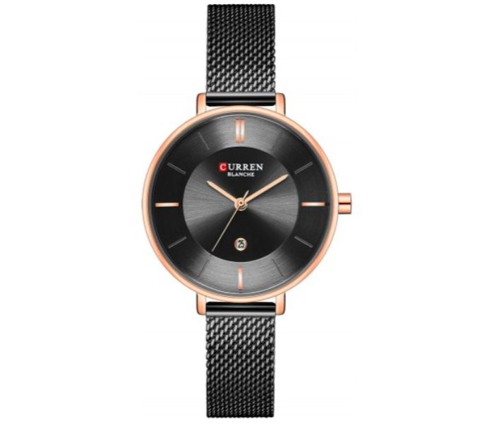 Curren 9037 Steel Analog Quartz Watch For Women Black - Zoom Image