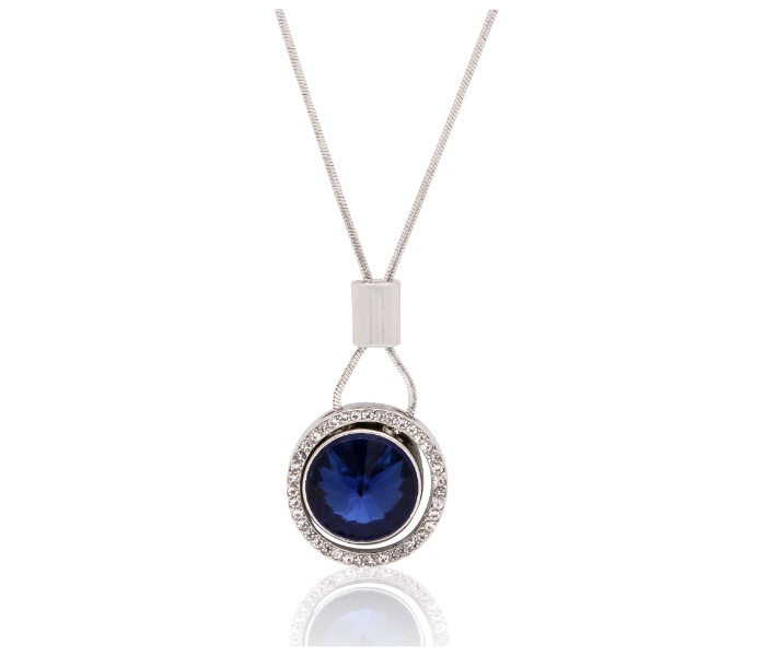 Stainless Steel Blue Stone Necklace 33046 Silver - Zoom Image 3