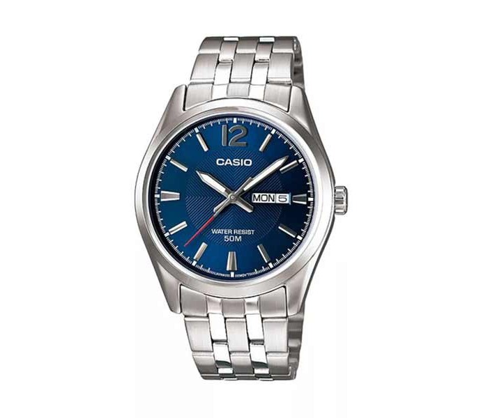 Casio MTP-1335D-2ADF Mens Analog Watch Silver and Blue - Zoom Image