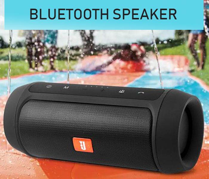 Splash Proof Portable Bluetooth Speaker With Micro Sd, Flash Drive(CHARGE2) - Black - Zoom Image 2