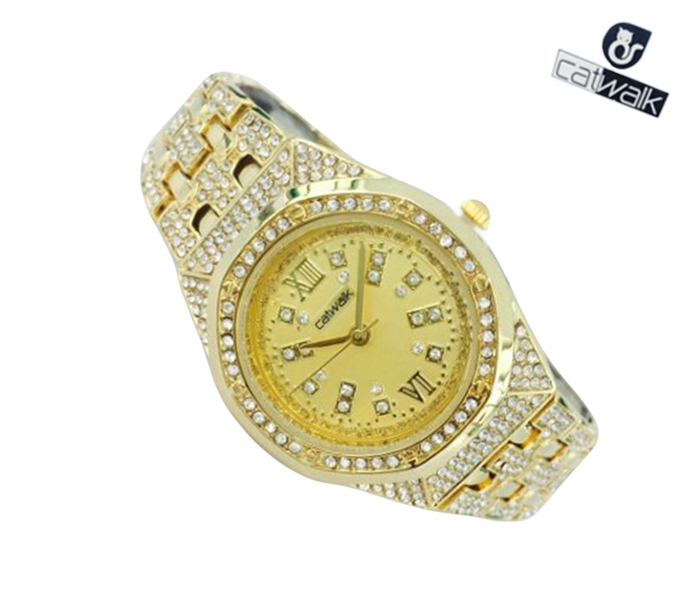 Catwalk CW-963 Genuine quality Fashionable Cz Watch For Women Gold - Zoom Image