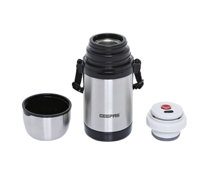 Geepas GSVF4116 0.8 Litre Stainless Steel Inner Vacuum Flask, Silver - Zoom Image 1