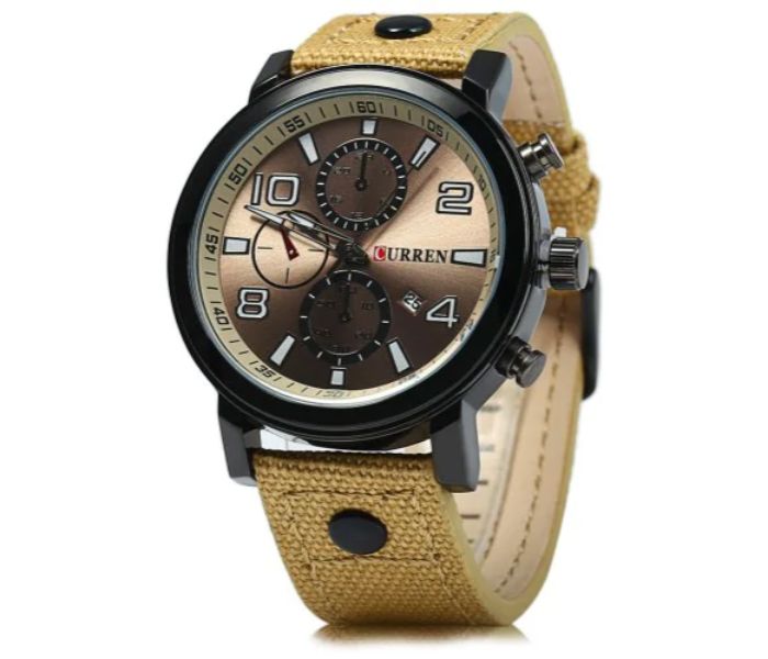 Curren 8199 Quartz Watch With Date Function For Men Yellow - Zoom Image