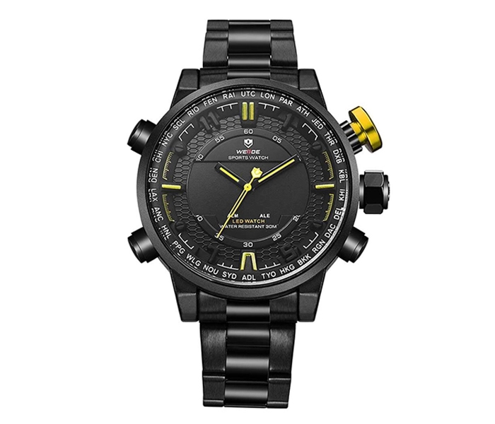 Weide WH-6402MB Analog and LED Digital Watch Black and Yellow - Zoom Image 4