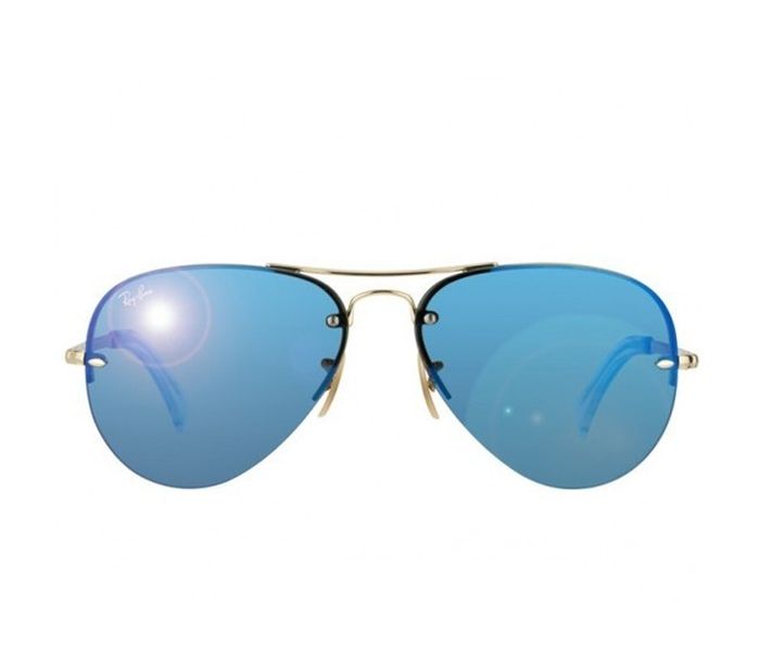 Ray-Ban RB34490015559 Aviator Gold Frame & Blue Mirror Mirrored Sunglasses for Unisex - Zoom Image 2