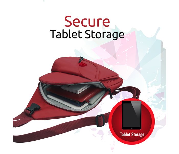 Promate Tabsling 10.1 inch Premium Lightweight Tablet Sling Bag, Red - Zoom Image 2