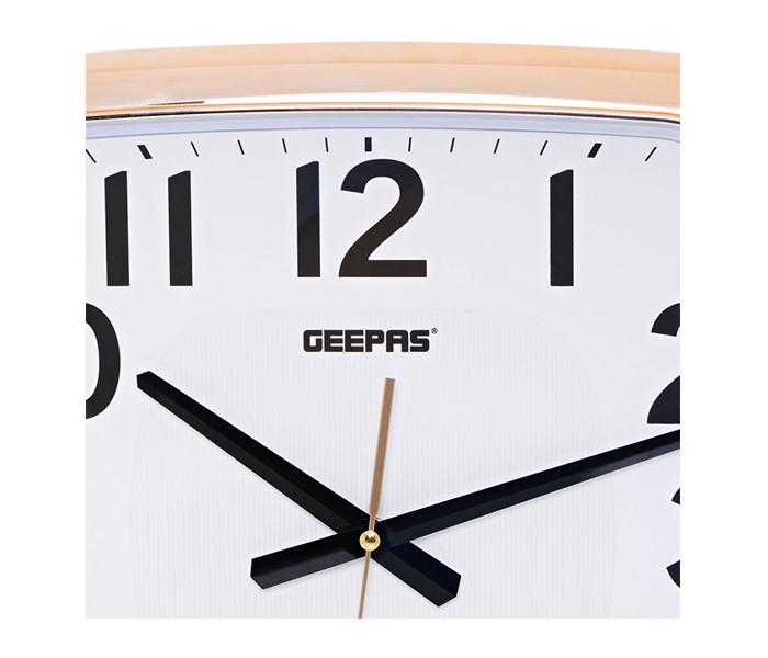 Geepas GWC4808 Taiwan Movement Round Wall Clock, White & Gold - Zoom Image 3