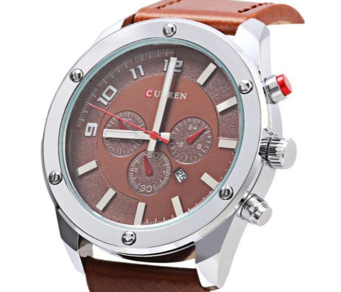 Curren 8204 Analog Quartz Watch For Men Coffee - Zoom Image 2