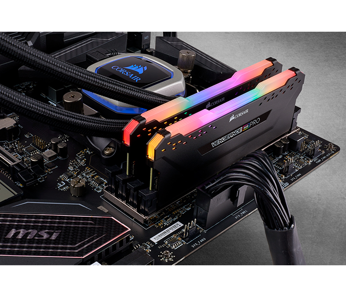 Corsair CMW16GX4M2A2666C16 Vengeance RGB PRO 16GB (2 x 8GB) DDR4 DRAM 2666MHz C16 Memory Kit - Black - Zoom Image 4