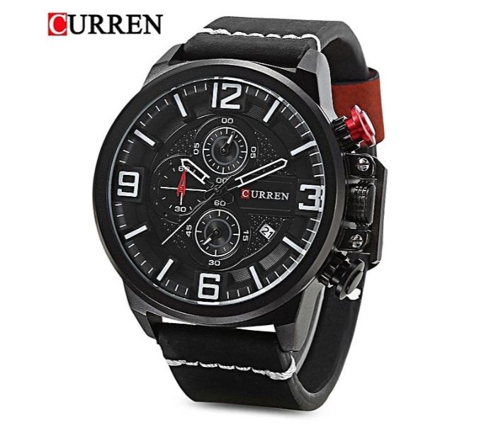 Curren 8278 Analog Quartz Watch For Men Black - Zoom Image 1