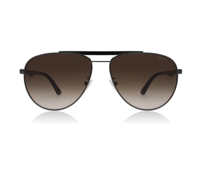 Police SPL364 0568 Aviator Gunmetal Frame & Brown Mirrored Sunglasses for Unisex - Zoom Image 3