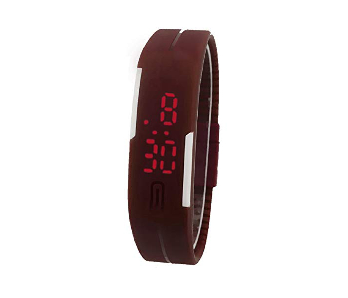 LED Sport Watch Water Resistant Fashionable Digital Bracelet - Brown - Zoom Image