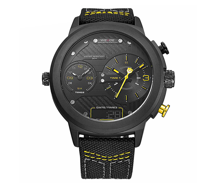 Weide WH-6405LB Analog and LED Digital Watch Black and Yellow - Zoom Image 4