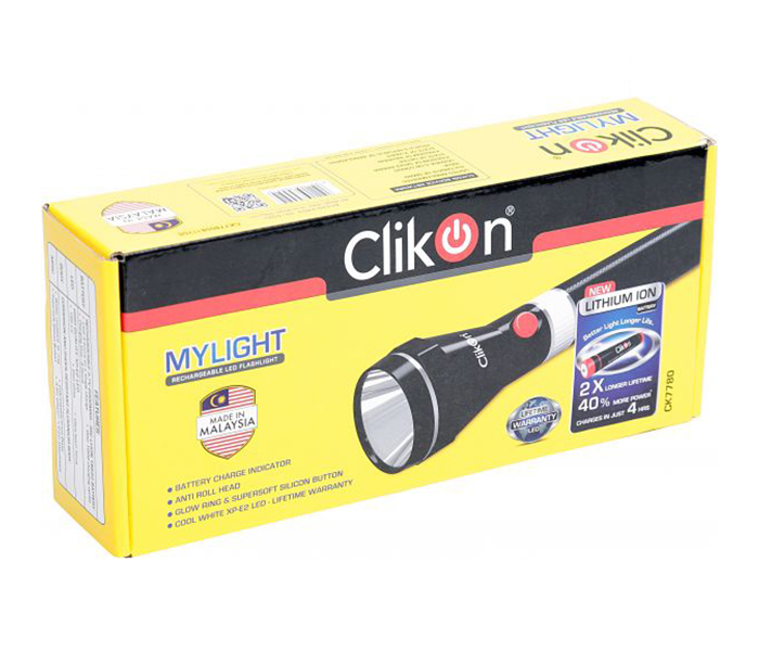 Clikon CK7780 Rechargeable LED Flash Light - Black - Zoom Image 3