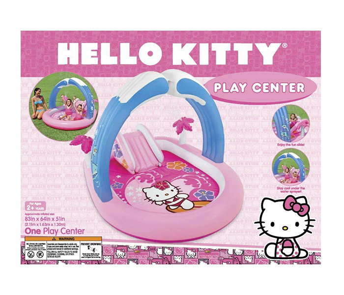 Intex ZX-57137 211 x 162.5 x 121CM Inflatable Hello Kitty Play Centre - Pink & Blue - Zoom Image 1