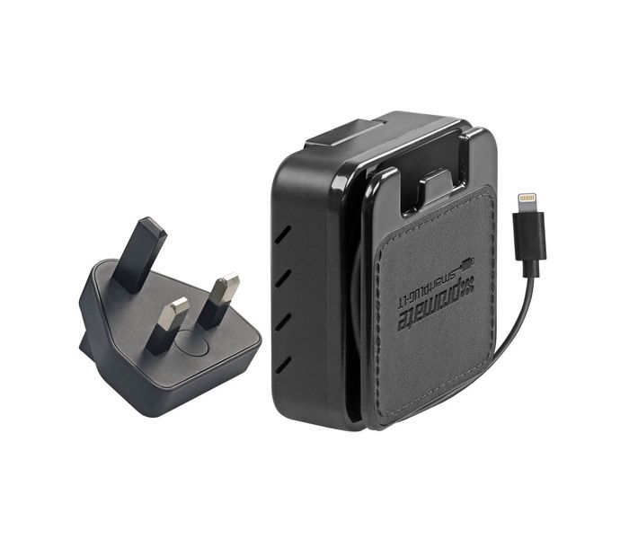 Promate SmartPlug-LT 4.4A Fast Wall Charger with Dual USB Port, Black - Zoom Image 1