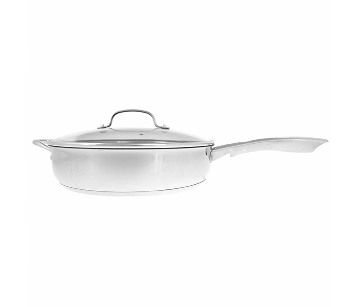 Royalford RFU9052 28CM Stainless Steel Saute Pan with Tempered Glass Lid - Silver - Zoom Image 3