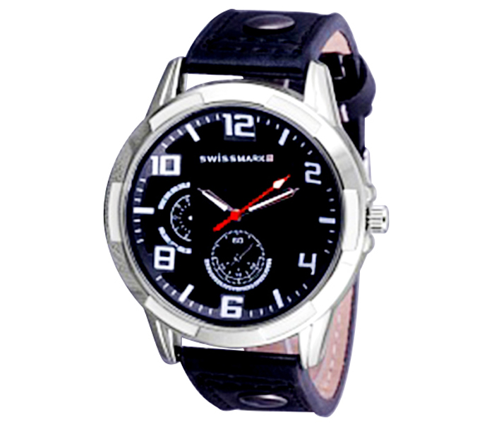 Swissmark SMWK113 Analog Trendy Sports Leather Watch for Men, Black - Zoom Image 3