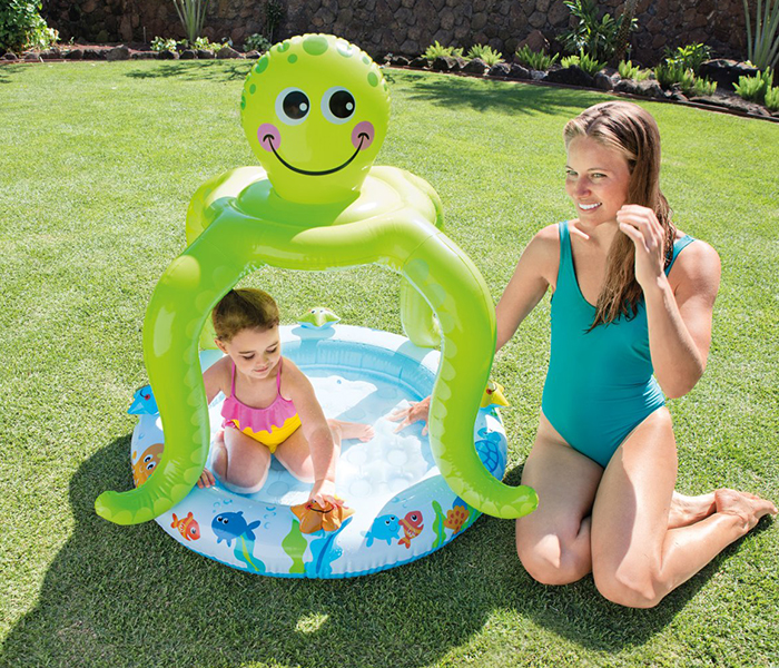 Intex ZX-57115 102 x 104CM Inflatable Smiling Octopus Shade Baby Swimming Pool - Zoom Image 2