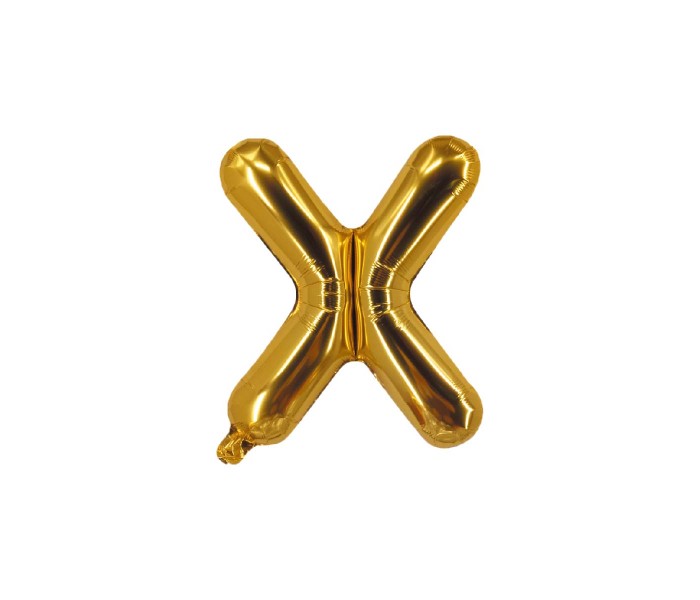 Party Time X-G-803409 Letter X 16 Inch Foil Balloon Gold - Zoom Image