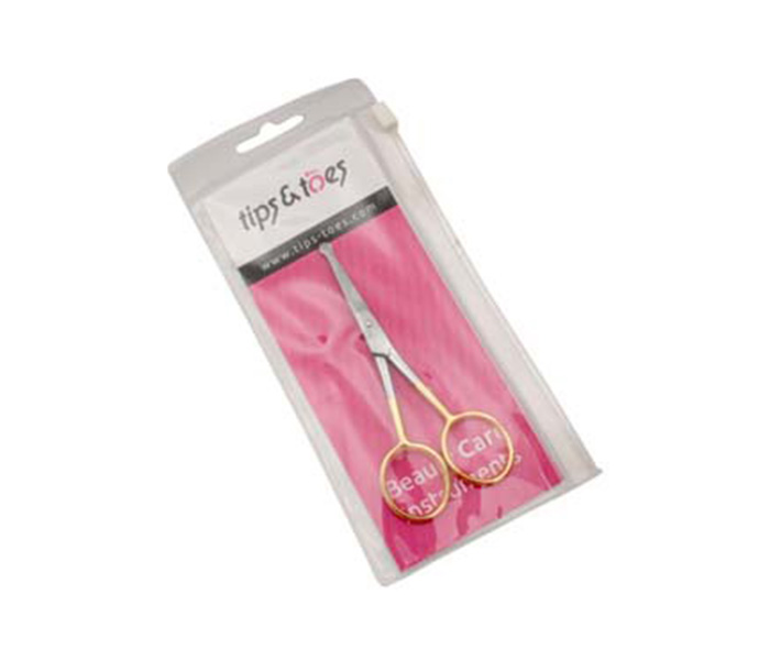 Tips & Toes TT-027 Stainless Steel Safety Ear & Nose Scissors - Goldplated - Zoom Image 2