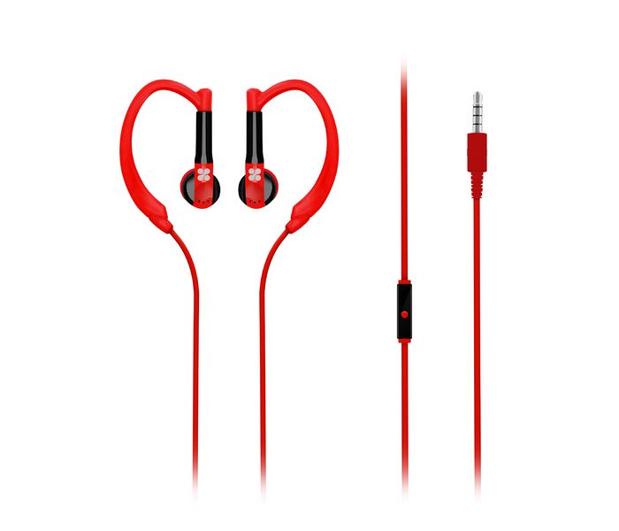 Promate Gaudy Universal Vibrant In Ear Sweatproof Gear Buds Headphones with Noise Cancelling, Red - Zoom Image 6