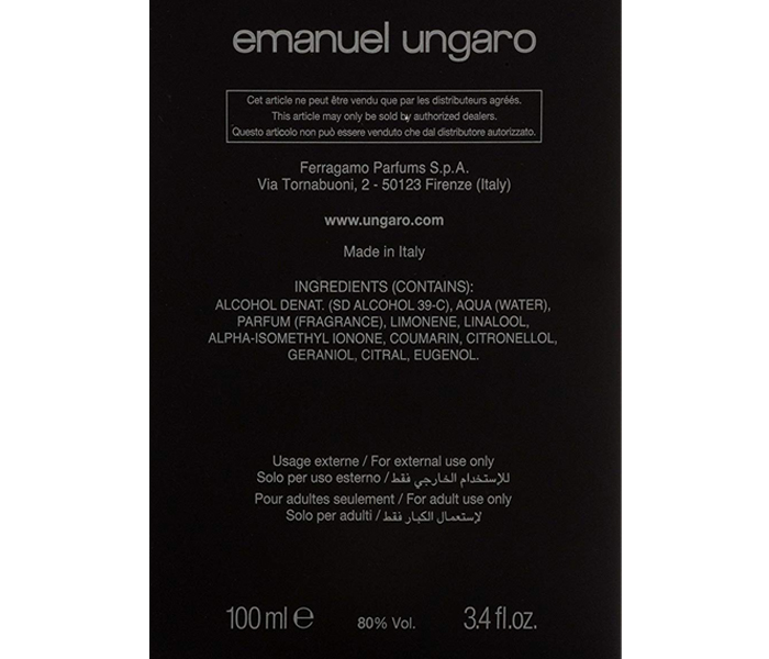 Emanuel Ungaro 100ml Pour L'Homme 3 Eau De Toilette Spray for Men - Zoom Image 1