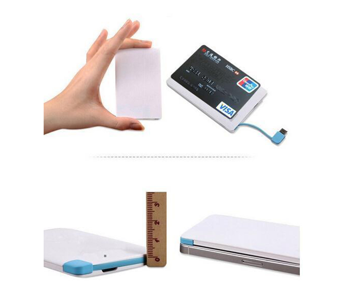 X5 Ultra Slim Universal Portable 3000 mAh Power Bank with attached Android Cable - Zoom Image 1