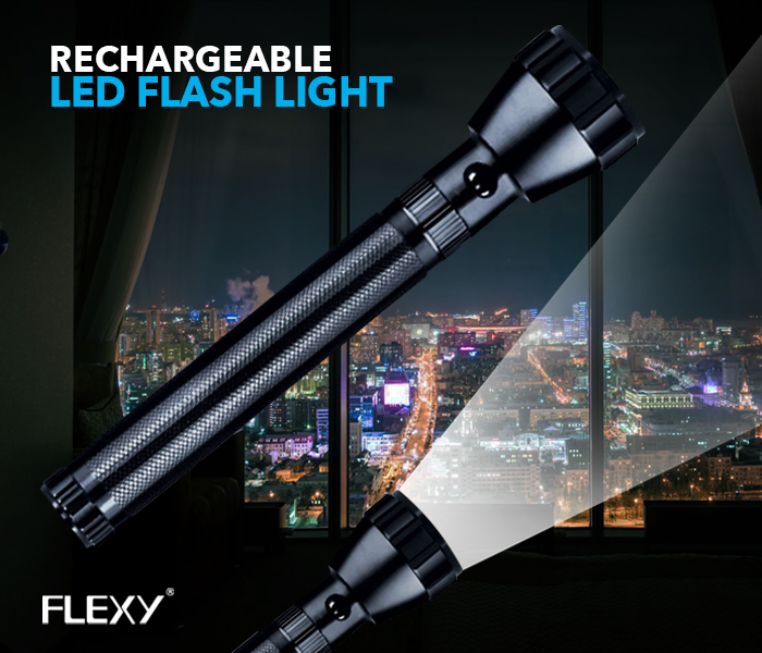 FLEXY FLX2500ED Rechargeable LED Flash Light - Black - Zoom Image