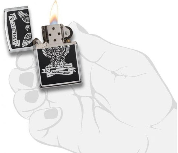 Zippo 28290-000009 250 American Eagle Lighter Black and Silver - Zoom Image 2