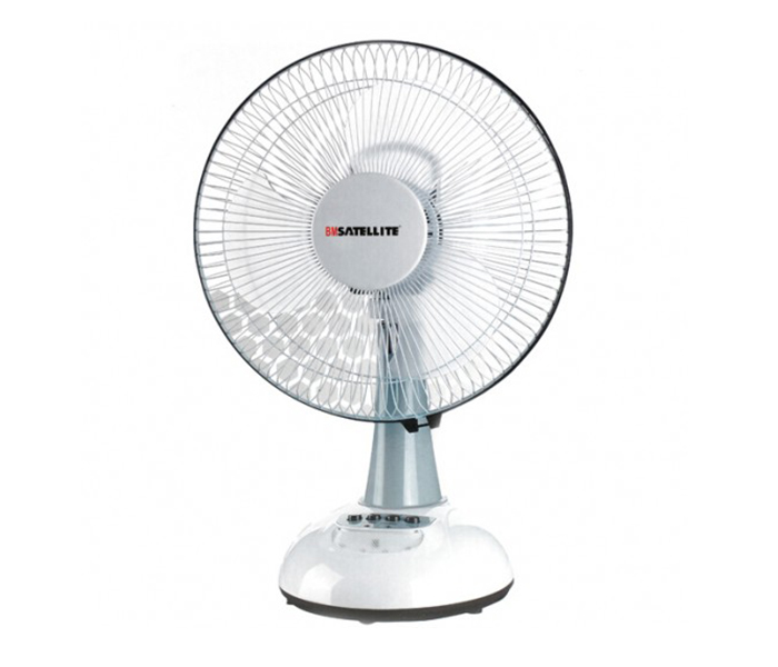 BM Satellite BM-1802 12-inch Rechargeable Fan with LED Light - White - Zoom Image