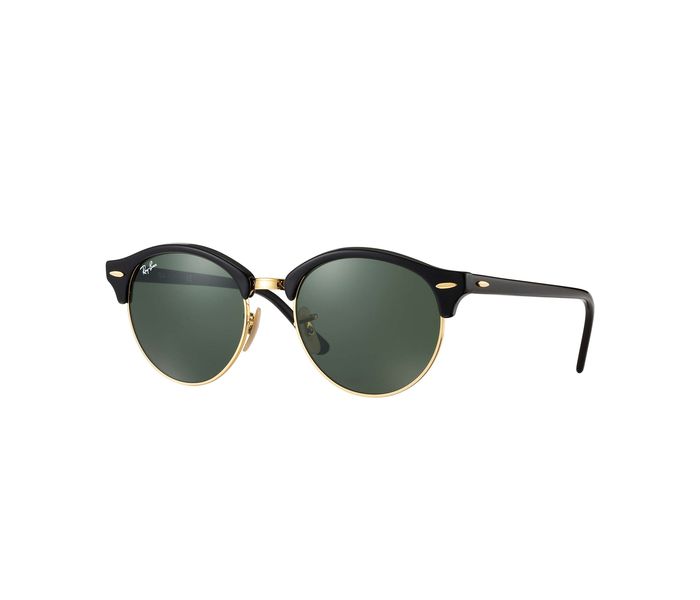 Ray-Ban RB424690151 Round Black Frame & Classic Green Mirrored Sunglasses for Women - Zoom Image 2