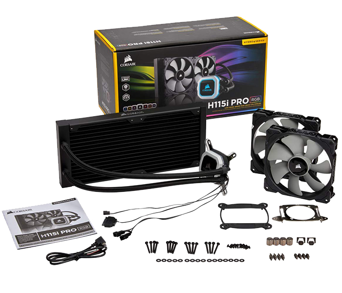 Corsair CW-9060032-WW Hydro Series H115i Pro RGB 280mm Liquid CPU Cooler - Black - Zoom Image 5