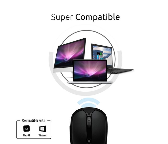 Promate Clix-4 2.4Ghz Multimedia Wireless Optical Mouse with USB Adapter, Black - Zoom Image 7