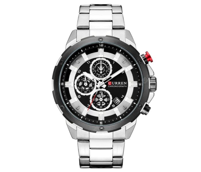 Curren 8323 Stainless Steel Analog Watch For Men Grey And Black - Zoom Image