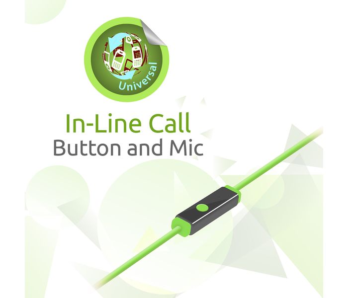 Promate Glitzy Premium In Ear Noise Isolating Earhook Over-Ear Headphones, Green - Zoom Image 4