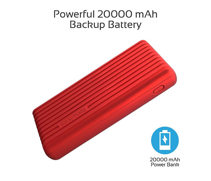 Promate TITAN-20C 20000mAh High-Capacity Power Bank with 3.1A Dual USB Output - Red - Zoom Image 1