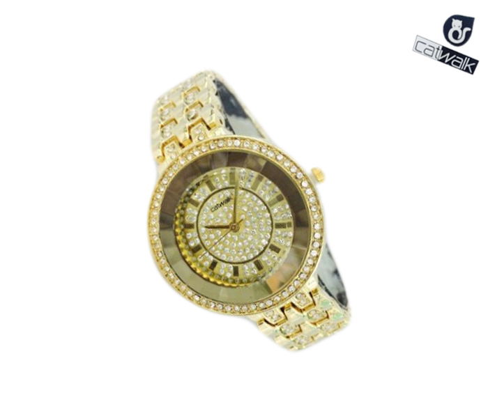 Catwalk CW-990 Genuine quality Fashionable Cz Watch For Women Gold - Zoom Image