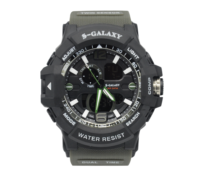 Galaxy GSW-741 Unisex Analog and Digital Sports Watch Green and Black - Zoom Image 3