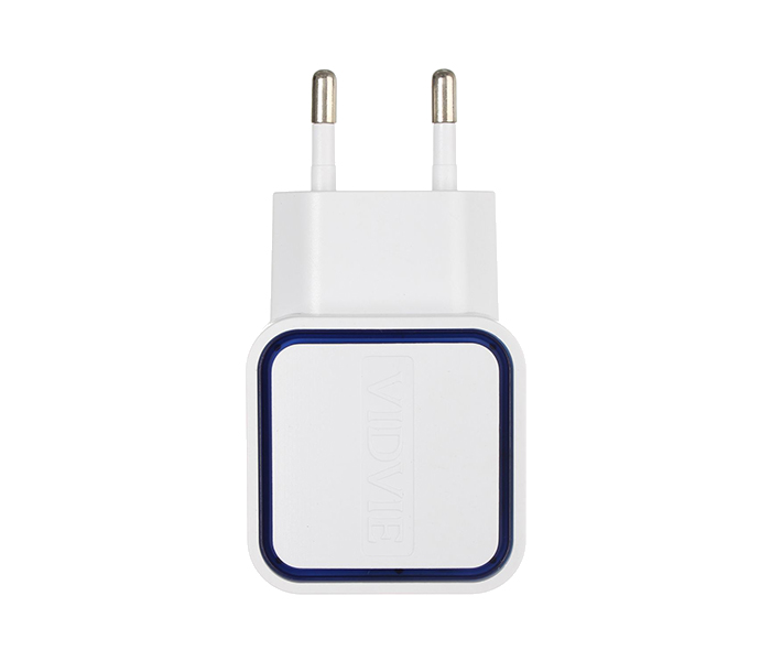 Vidvie PLE-202 2.1A 2 Pin Adapter with Micro Cable for Apple iPhone - White - Zoom Image 1