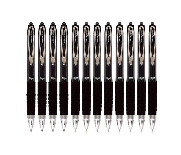 Uni Ball UMN-207 Signo Retractable BallPen - Black, Pack of 12 - Zoom Image 2