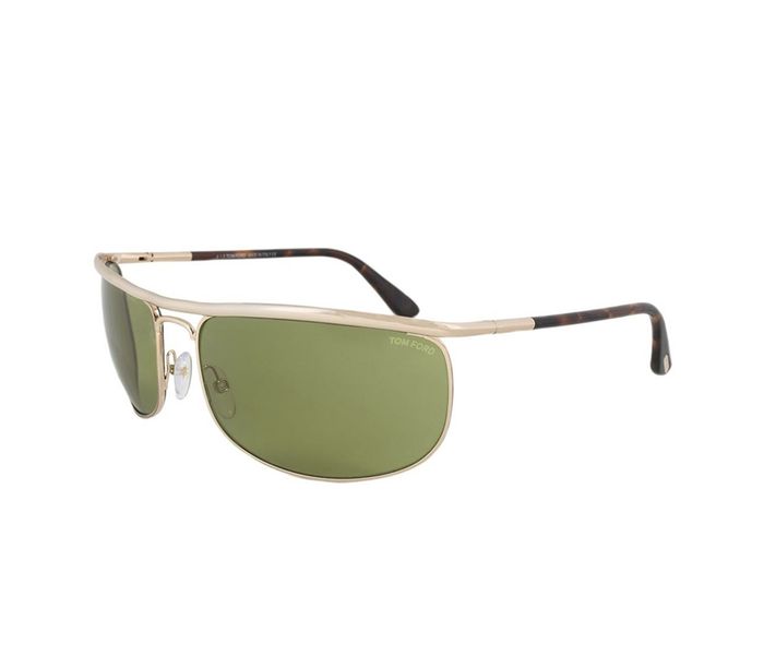 Tomford TF418 28N Ryder Rectangular Gold Frame & Green Mirrored Sunglasses for Unisex - Zoom Image 1