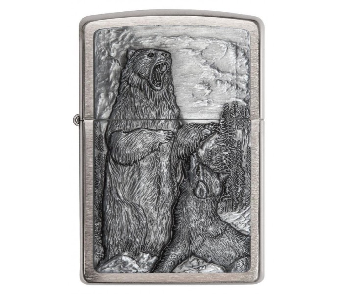 Zippo 29636 200 Bear Vs Wolf Lighter Silver - Zoom Image 4