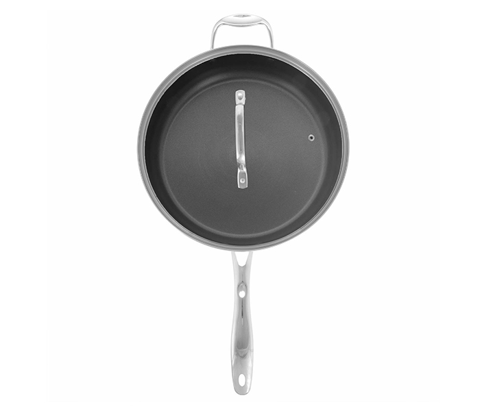 Royalford RFU9052 28CM Stainless Steel Saute Pan with Tempered Glass Lid - Silver - Zoom Image 4