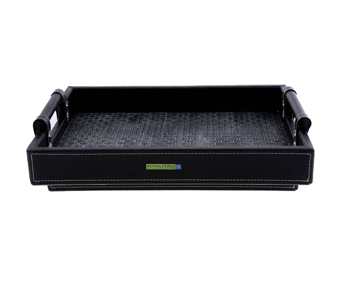 Royalford RF8284 2 Pieces Leather Tray - Black - Zoom Image 1