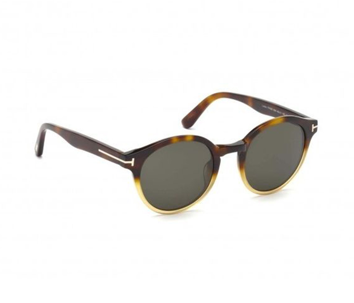 Tomford TF0400 58N Lucho Oval Shiny Havana Frame & Green Mirrored Sunglasses for Women - Zoom Image