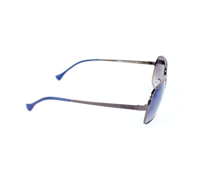 Police SPL147 568B Rectangular Gun Metal Frame & Black Gradient With Blue Mirror Effect Mirrored Sunglasses for Men - Zoom Image 1