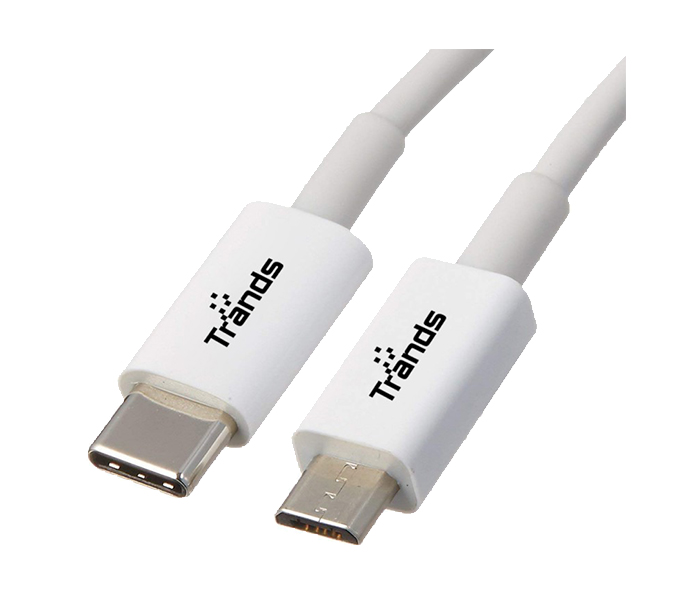 Trands TR-CA4380 Type C to Micro USB Cable - White - Zoom Image 1